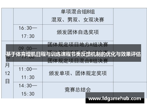 基于体育增肌日程与训练课程节奏反馈机制的优化与效果评估